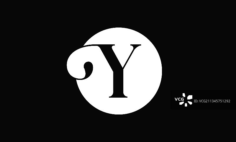 白色背景上的黑色字母Y图片素材
