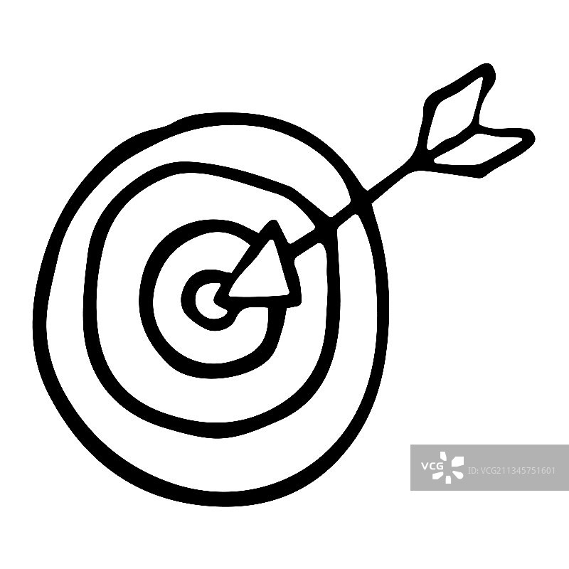 目标和箭头涂鸦图标象征成功图片素材