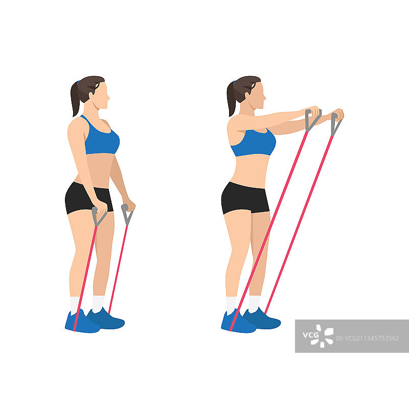 阻力带肩部前平举运动图片素材
