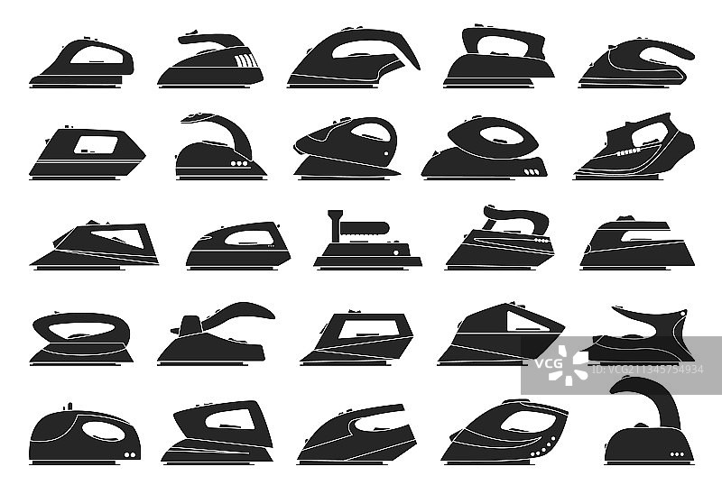 黑色电熨斗图标图片素材