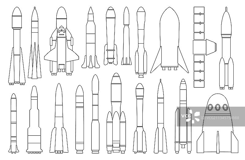 宇宙飞船轮廓图标图片素材