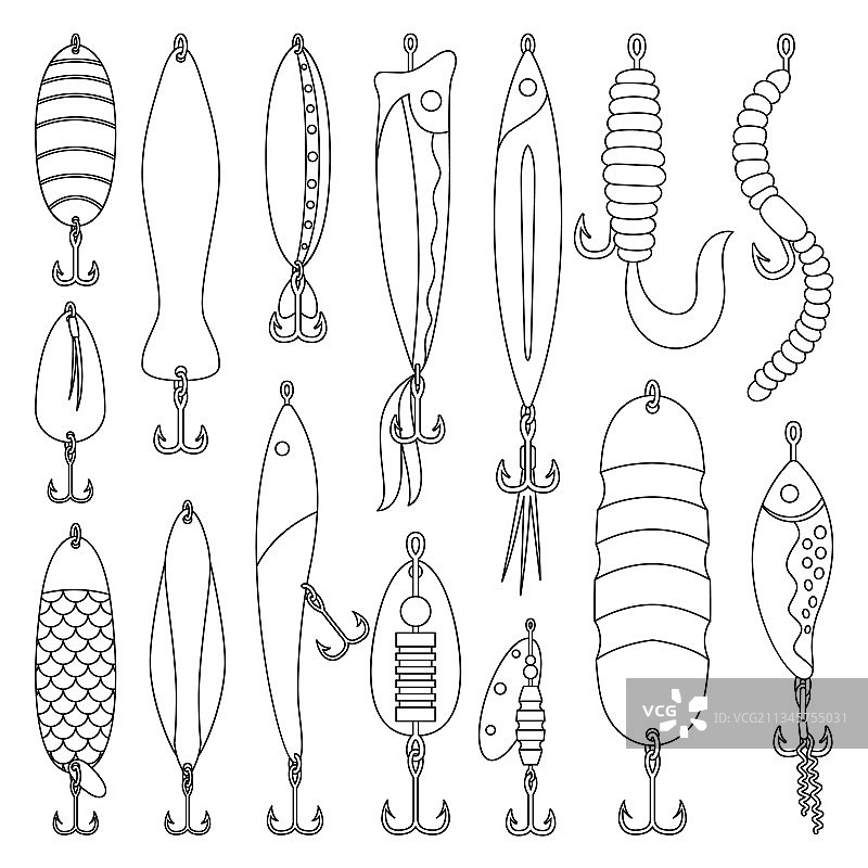 鱼饵轮廓图标图片素材