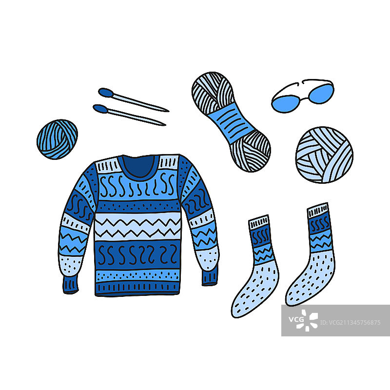 涂鸦针织爱好图标图片素材