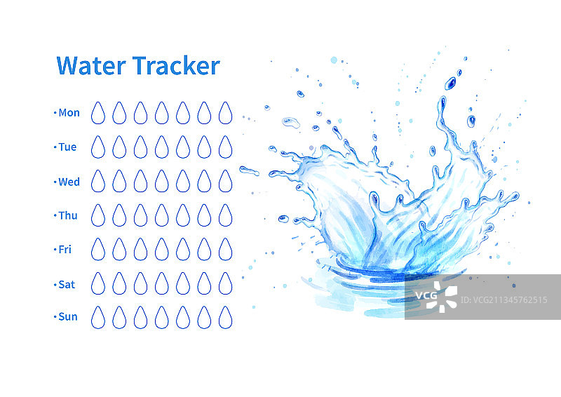 水彩飞溅皇冠饮水追踪器图片素材