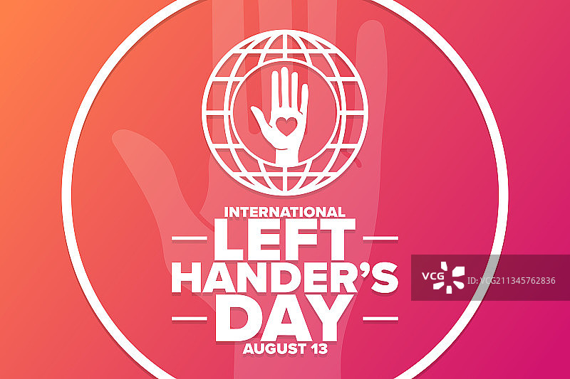 8月13日国际左撇子日图片素材