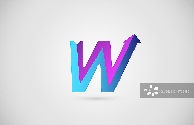 字母W箭头企业Logo图片素材