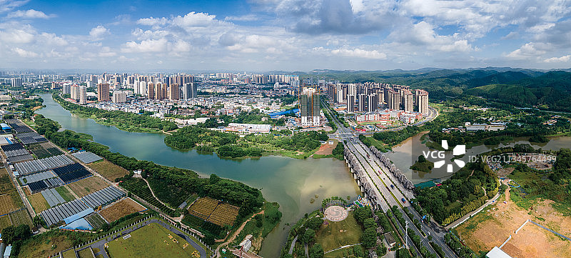 广西南宁市西乡塘区高新区相思湖片区航拍图片素材