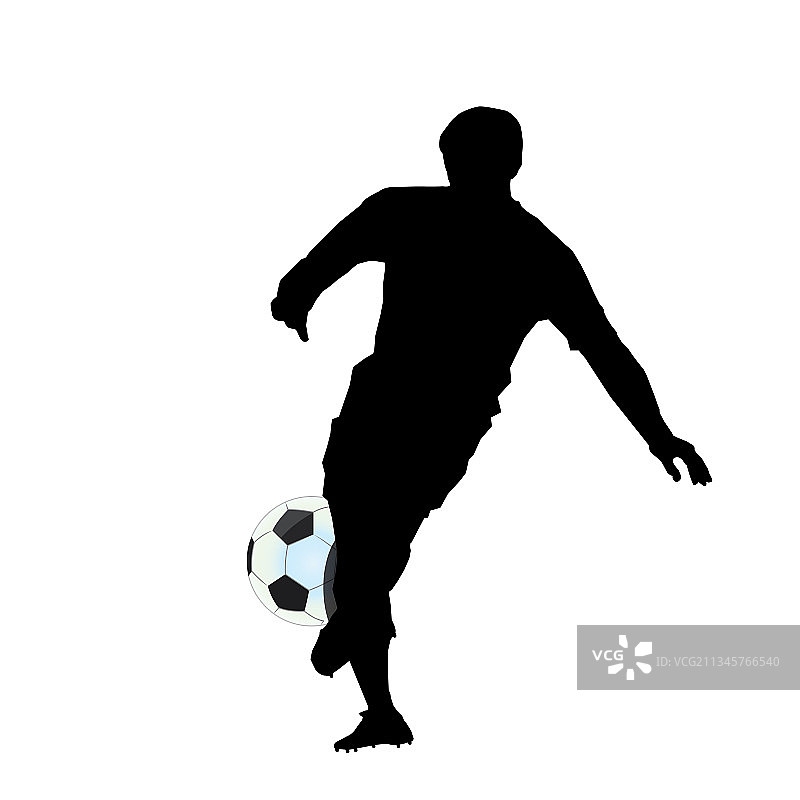 足球运动员剪影图片素材