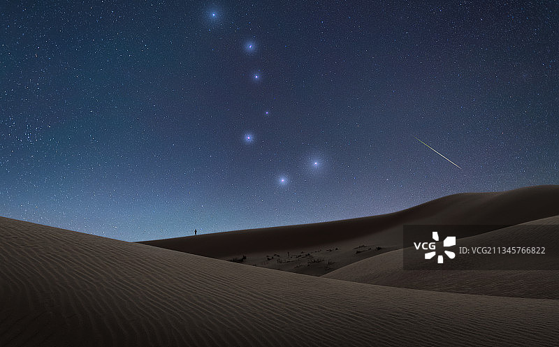 中国内蒙古 腾格里沙漠星空图片素材