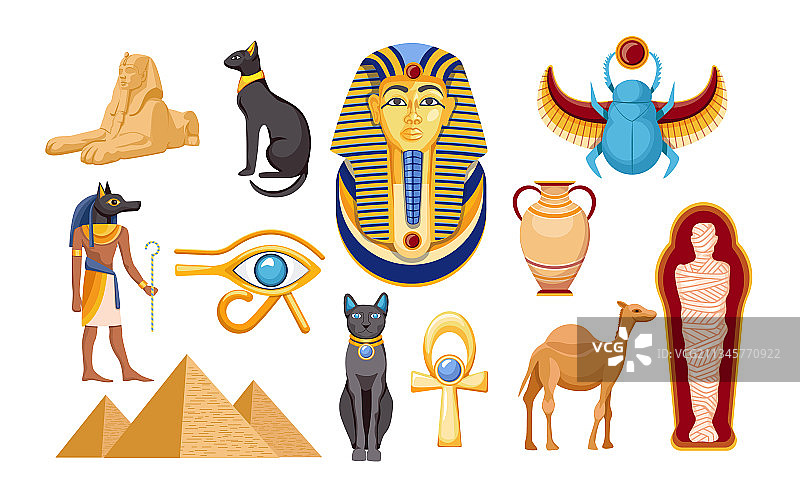 古埃及宗教符号组合图片素材