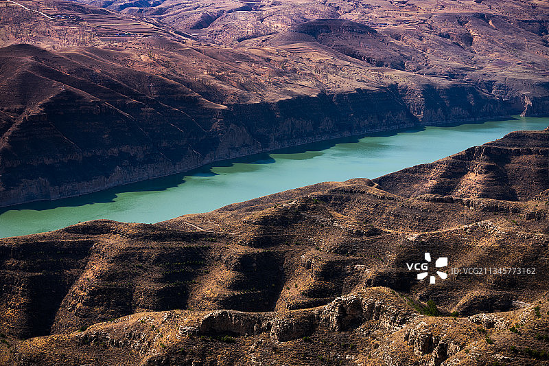 山西乾坤湾的山区和河图片素材