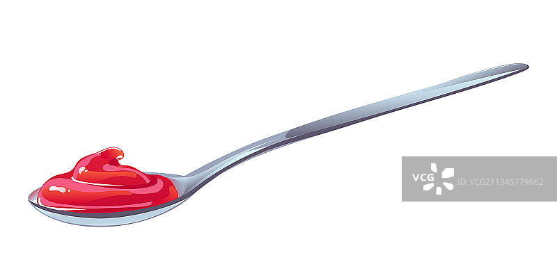 勺子里的番茄酱图片素材