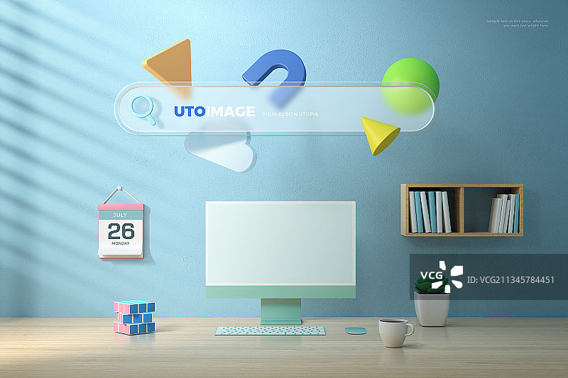 3D渲染：电脑显示器设备模型图片素材