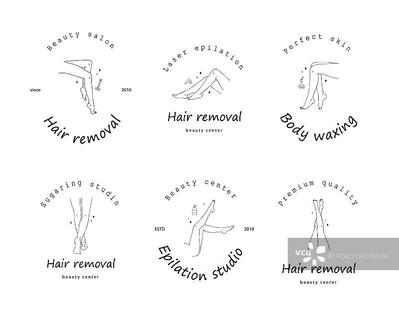 女性光滑腿部脱毛激光和蜜蜡图片素材