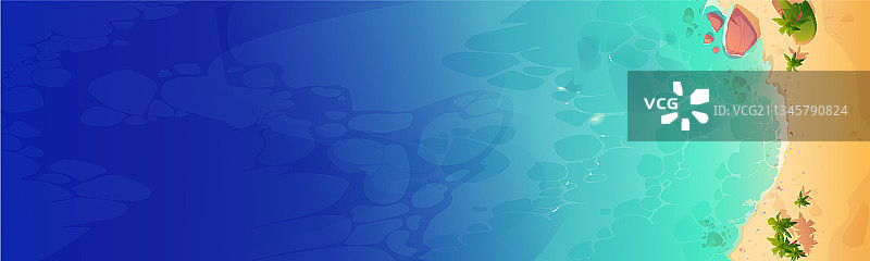 夏日海滩棕榈树沙岸图片素材