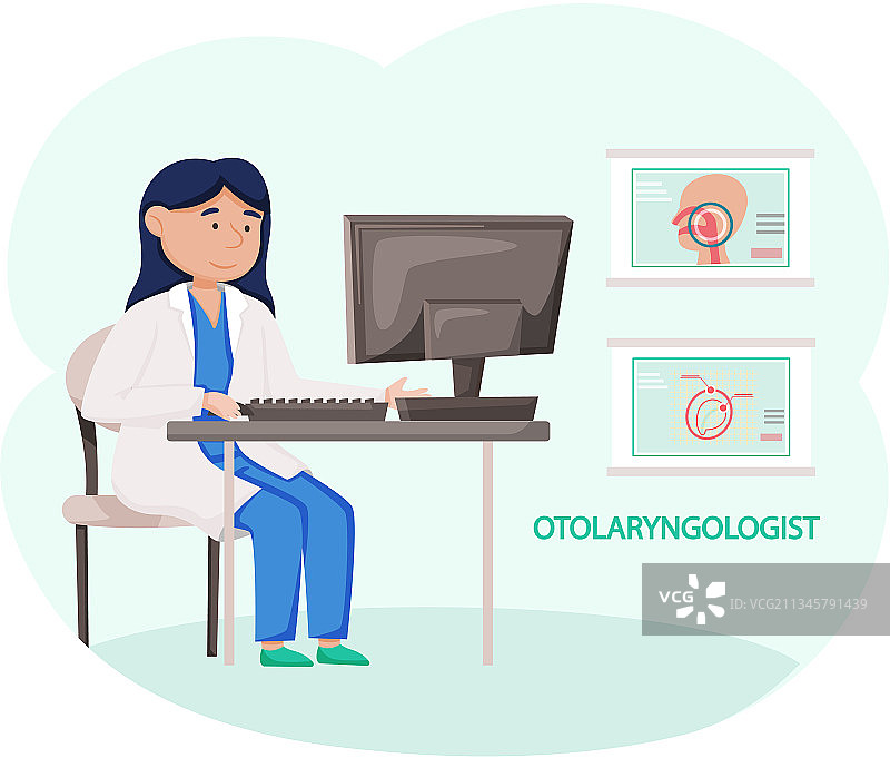 耳科医生与病人图片素材