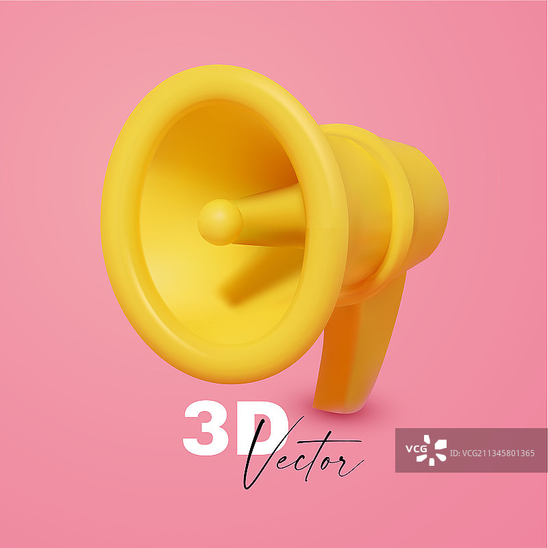彩色逼真渲染消息3D扩音器图片素材