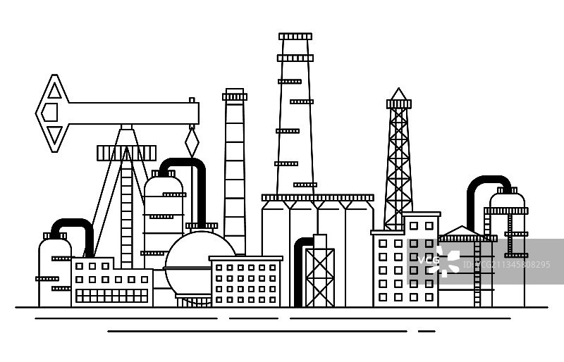 石化工业概念轮廓线性图图片素材