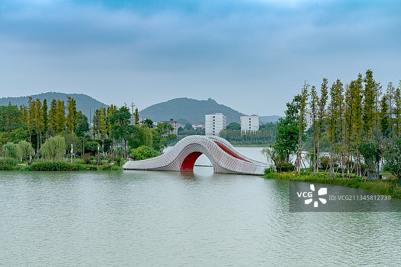 网红打卡地－长沙后湖国际艺术区霓裳桥图片素材