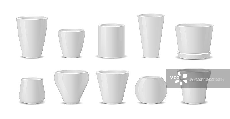 写实风格白色陶瓷花盆图片素材