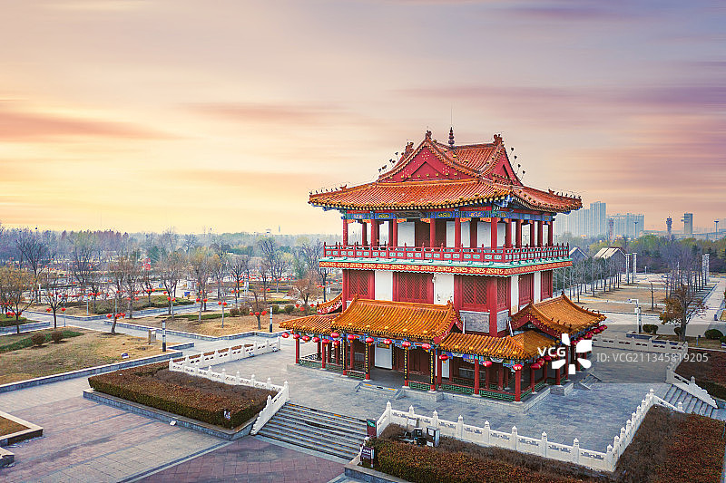 山东省济宁市太白湖北湖阁图片素材