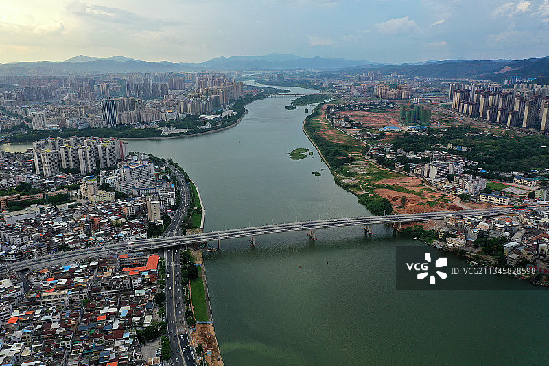 广东省河源市源城区龟峰公园龟峰塔河源博物馆航拍图片素材