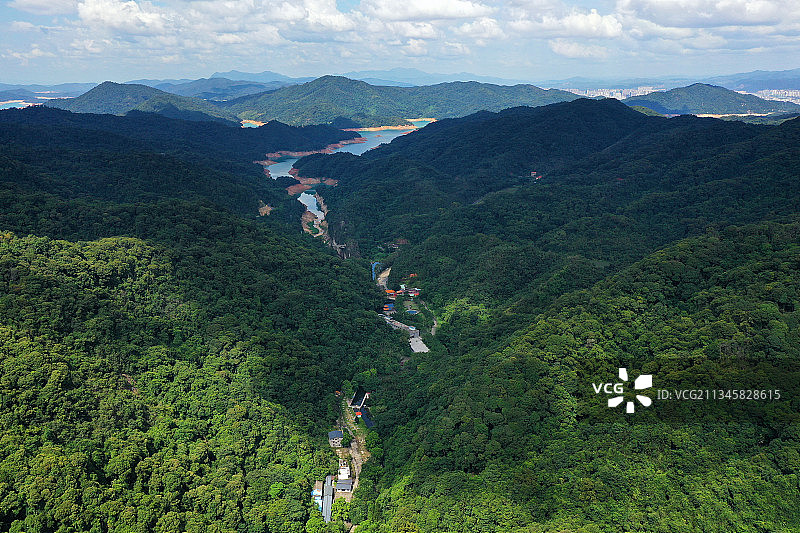 广东省河源市东源县新丰江国家森林公园桂山风景旅游区航拍图片素材