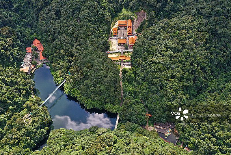 广东省河源市东源县新丰江国家森林公园桂山风景旅游区航拍图片素材