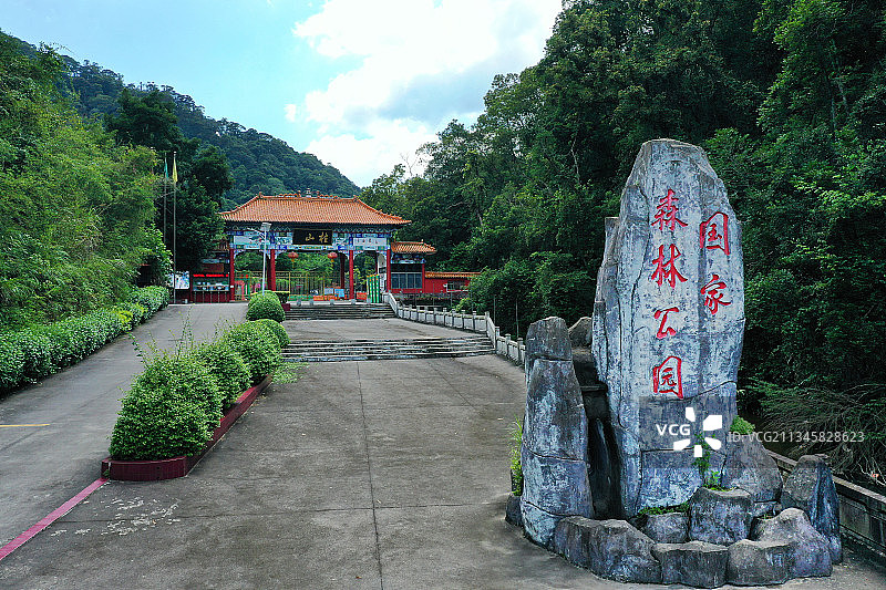 广东省河源市东源县新丰江国家森林公园桂山风景旅游区航拍图片素材