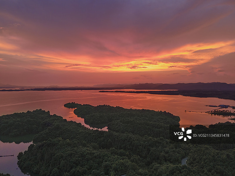 九江·庐山西海日落晚霞图片素材