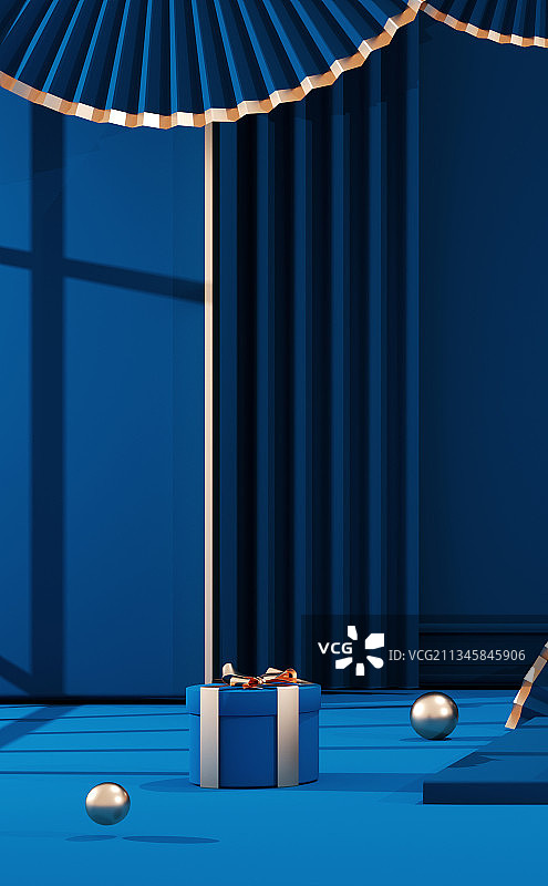 中国风蓝色创意场景图片素材