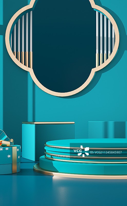 中国风绿色创意场景图片素材