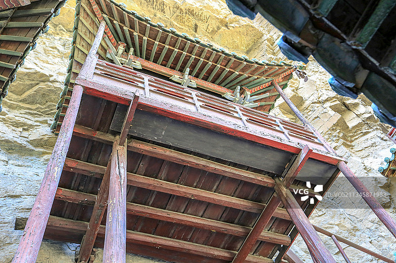 山西大同悬空寺建筑风光图片素材