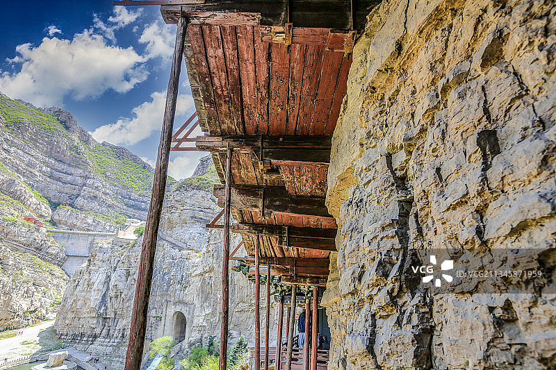 山西大同悬空寺建筑风光图片素材