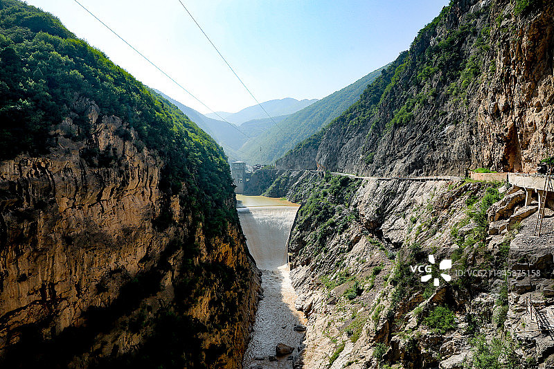 陕西咸阳郑国渠泾河大峡谷图片素材
