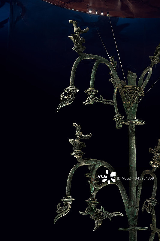 禁止出国展览文物，三星堆青铜神树，成都市广汉市三星堆博物馆图片素材