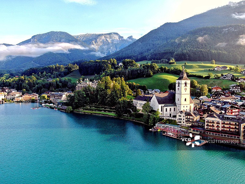 奥地利圣沃尔夫冈美景图片素材