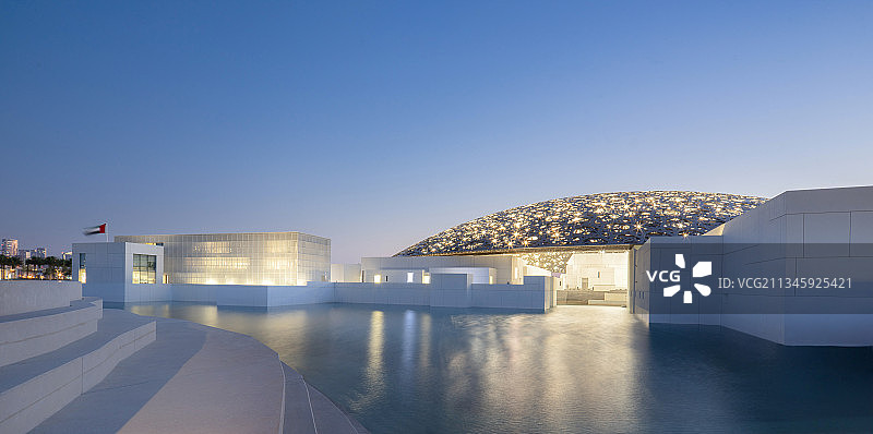 卢浮宫,阿布扎比,阿拉伯联合酋长国,全景图片素材