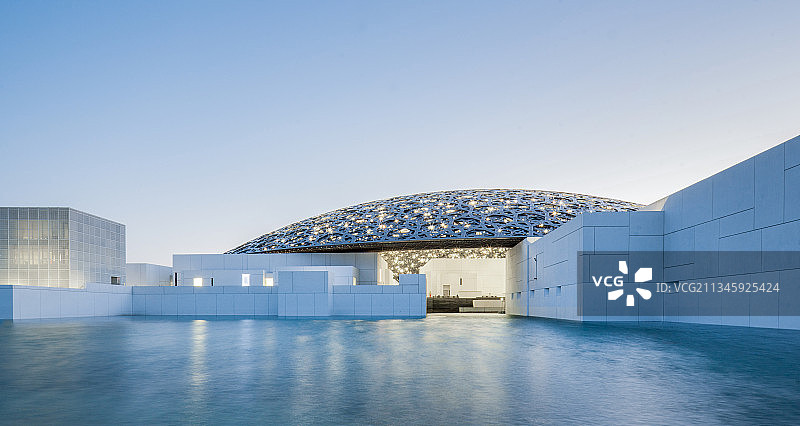 卢浮宫,阿布扎比,阿拉伯联合酋长国,全景图片素材