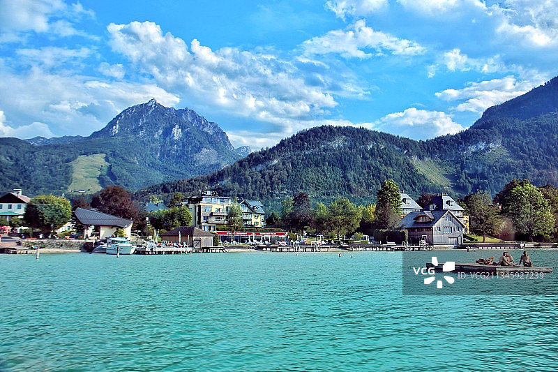 奥地利圣沃尔夫冈美景图片素材