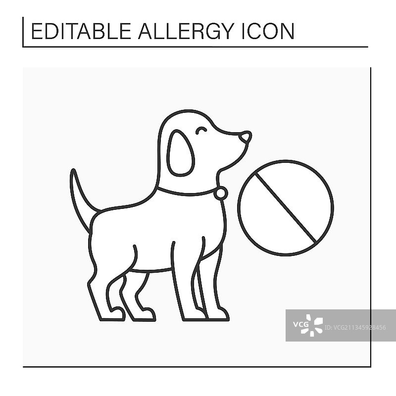 对狗过敏的线条图标图片素材
