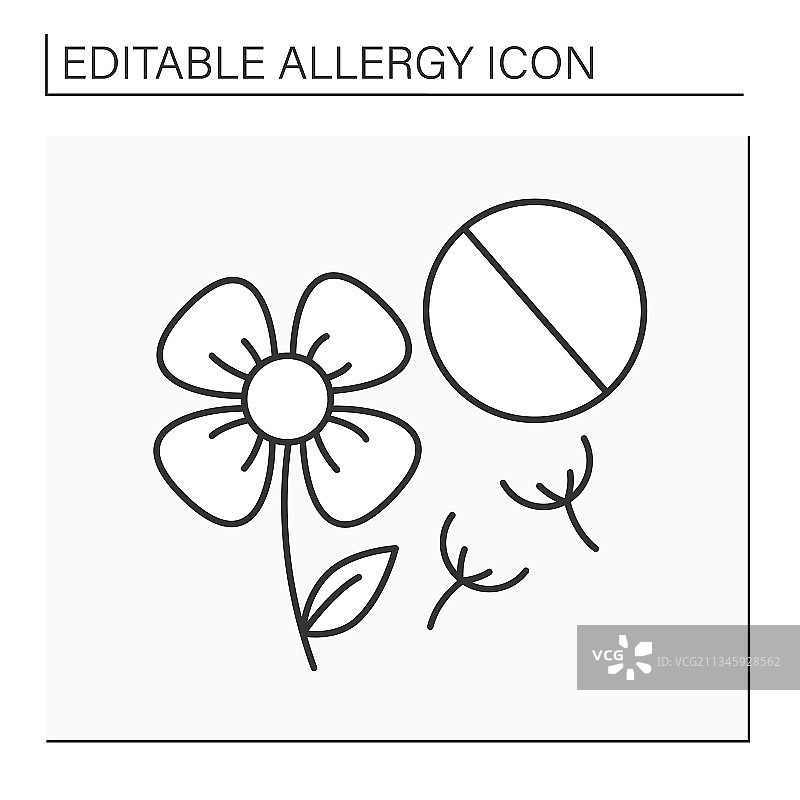 春季过敏线性图标图片素材
