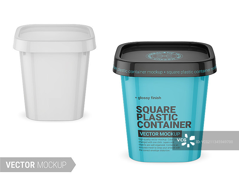 白色磨砂塑料容器模型图片素材