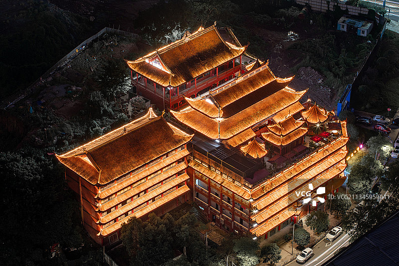 重庆千佛寺夜景图片素材