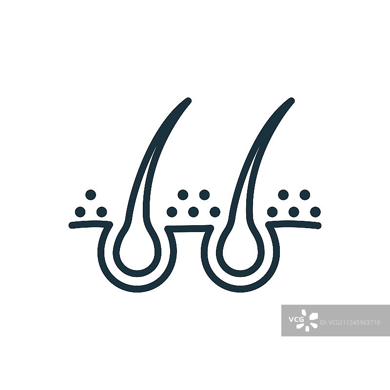 头皮屑线条图标，皮肤科问题图片素材