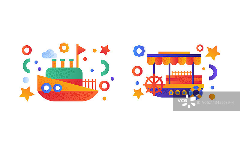 复古蒸汽船和船舶水上运输合集图片素材