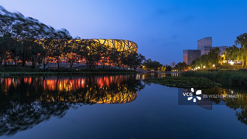 北京服贸会前的奥林匹克公园图片素材