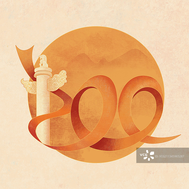 100周年华表方形图片素材