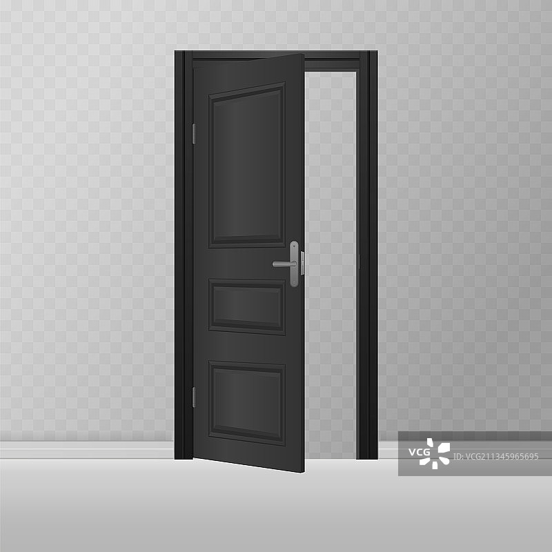 打开的关闭的前门房子图片素材