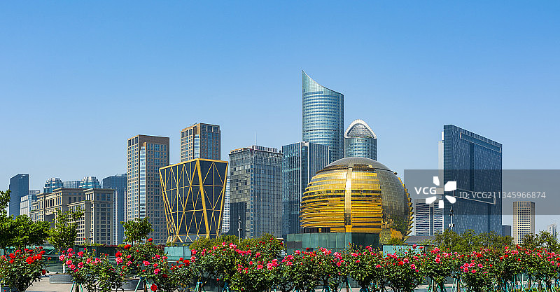 浙江 杭州 钱江新城 城市阳台 地标 建筑 市民中心 风景图片素材